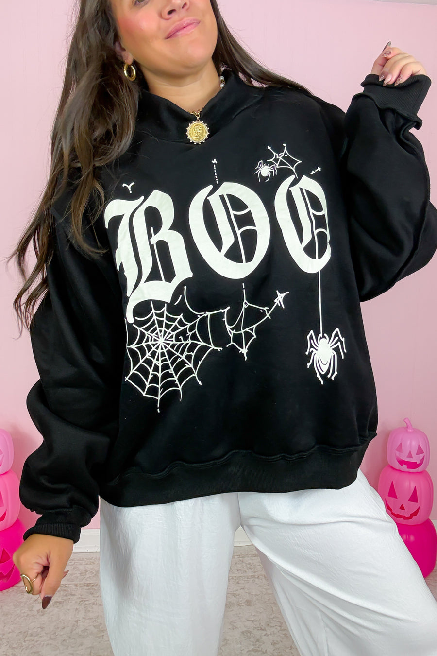 Boo Black Reversible Mockneck