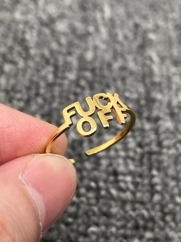 F Off Gold Ring