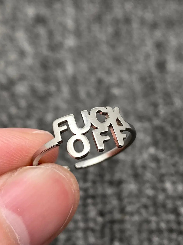 F Off Silver Ring