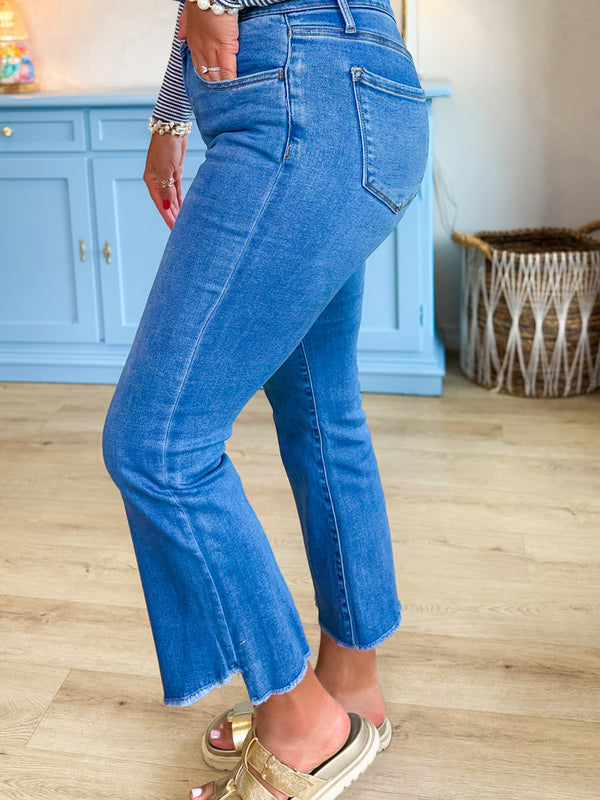 The Blake Kick Flare Crop Jean
