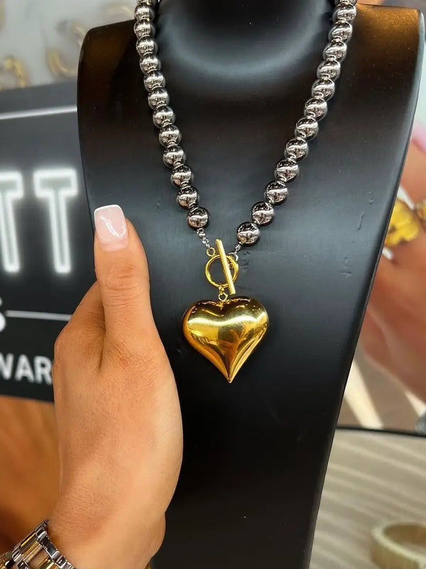 Glam Bubble Heart Necklace