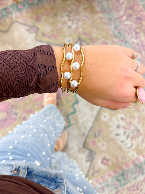 Gia Pearl Bangle