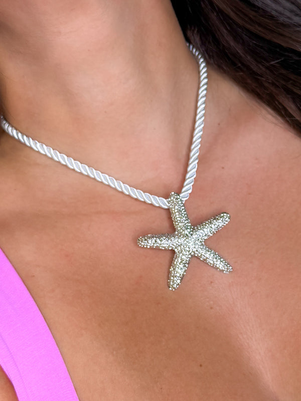 Starfish Rope Necklace-Silver