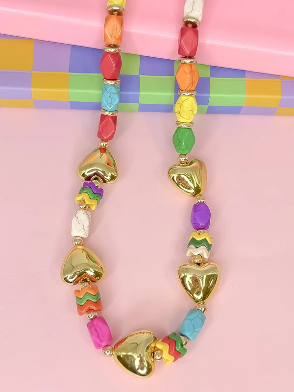 Heart Pop Gold Necklace