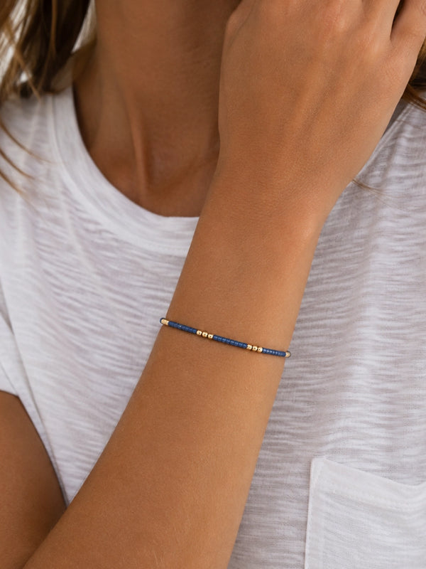2mm Newport Steel Blue + Gold Filled Waterproof Bracelet