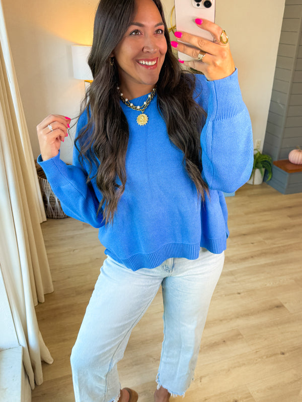 Sunday Bliss Sweater- Royal Blue