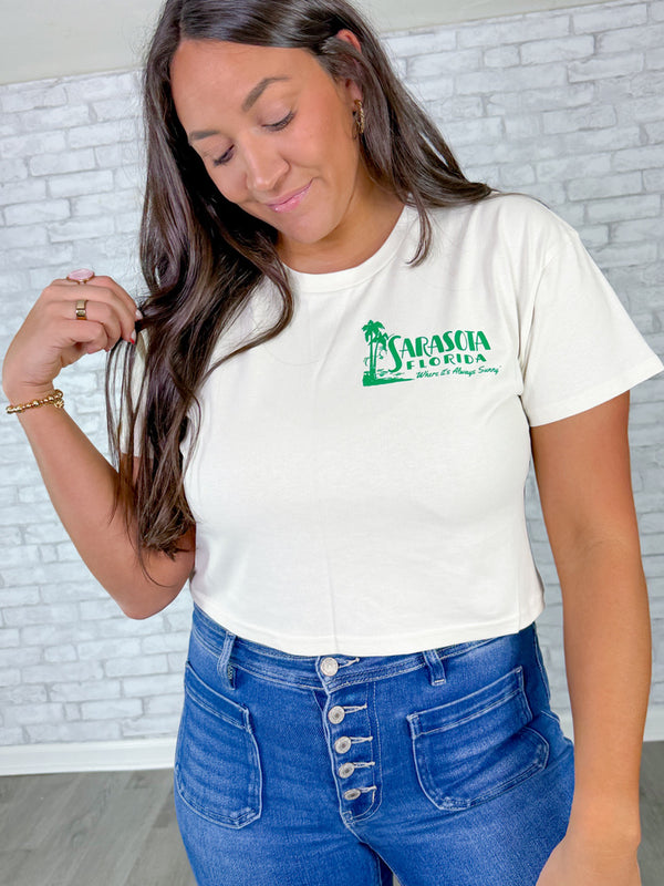 Sarasota, Florida Cropped Map Tee
