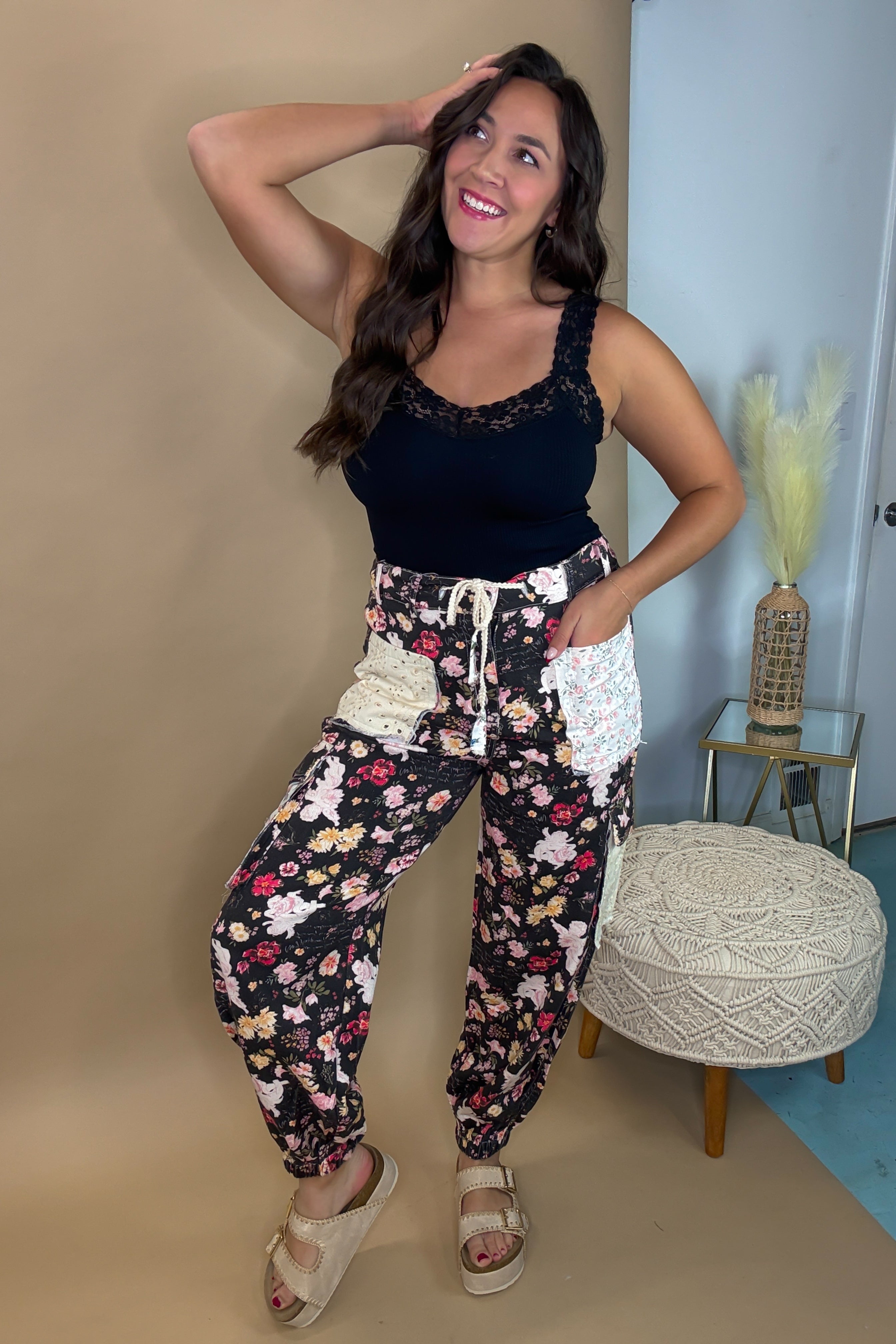 The Carefree Floral Denim Jogger – Poppy Jane