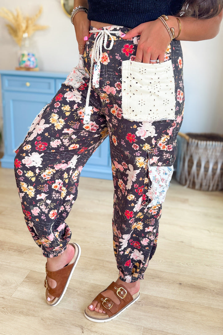 The Carefree Floral Denim Jogger – Poppy Jane