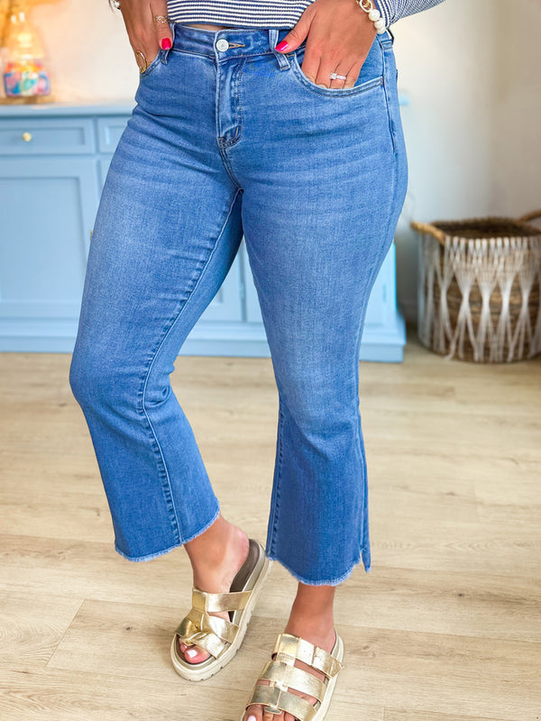 The Blake Kick Flare Crop Jean