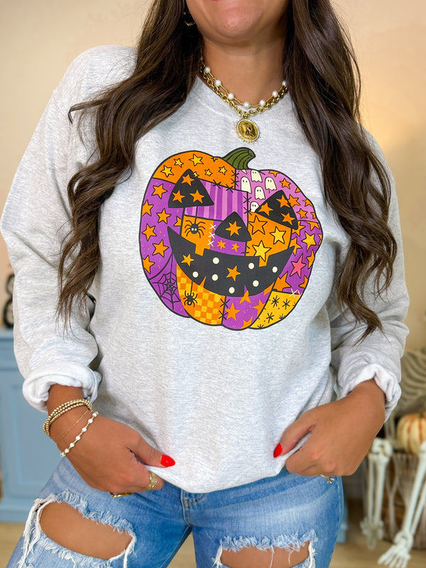 Spooky Stitch Pumpkin Crewneck