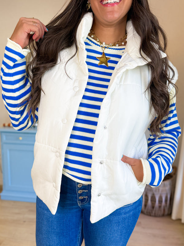 The Elle Puffer Vest– Ivory