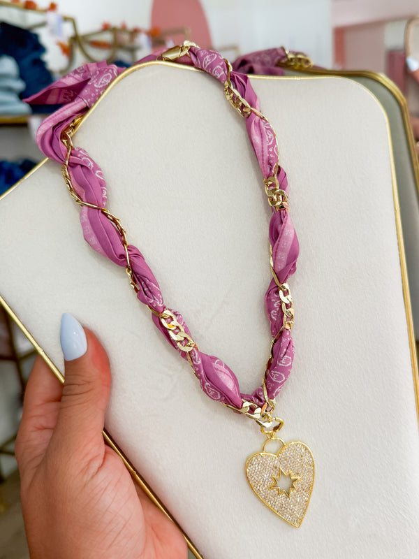 The Vivian Scarf Heart Necklace