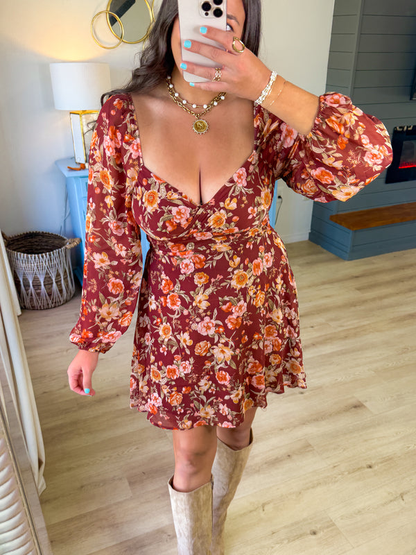 Maple Kiss Floral Dress