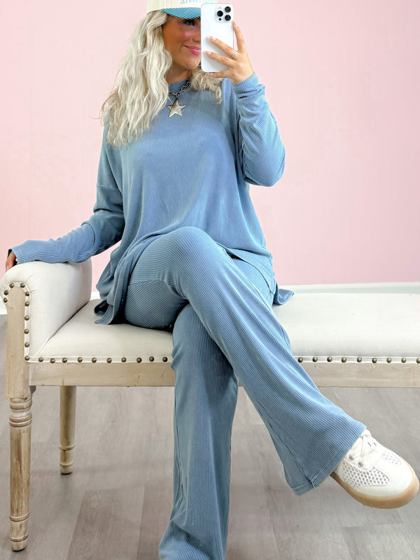 The Asheville Oversized Top- Blue
