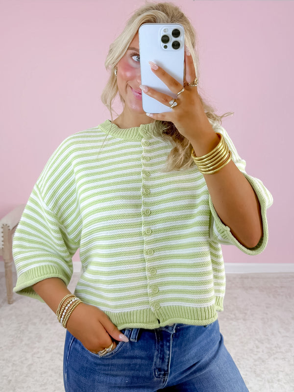 The Ellie Cardigan- Lime