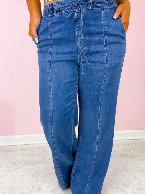 The Sadie Straight Drawstring Jeans