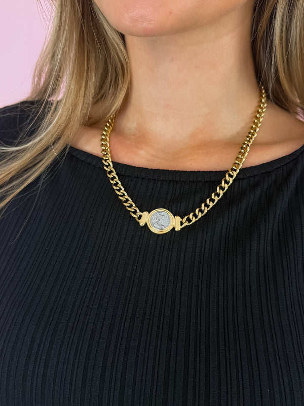 Parisse Coin Pendant Necklace
