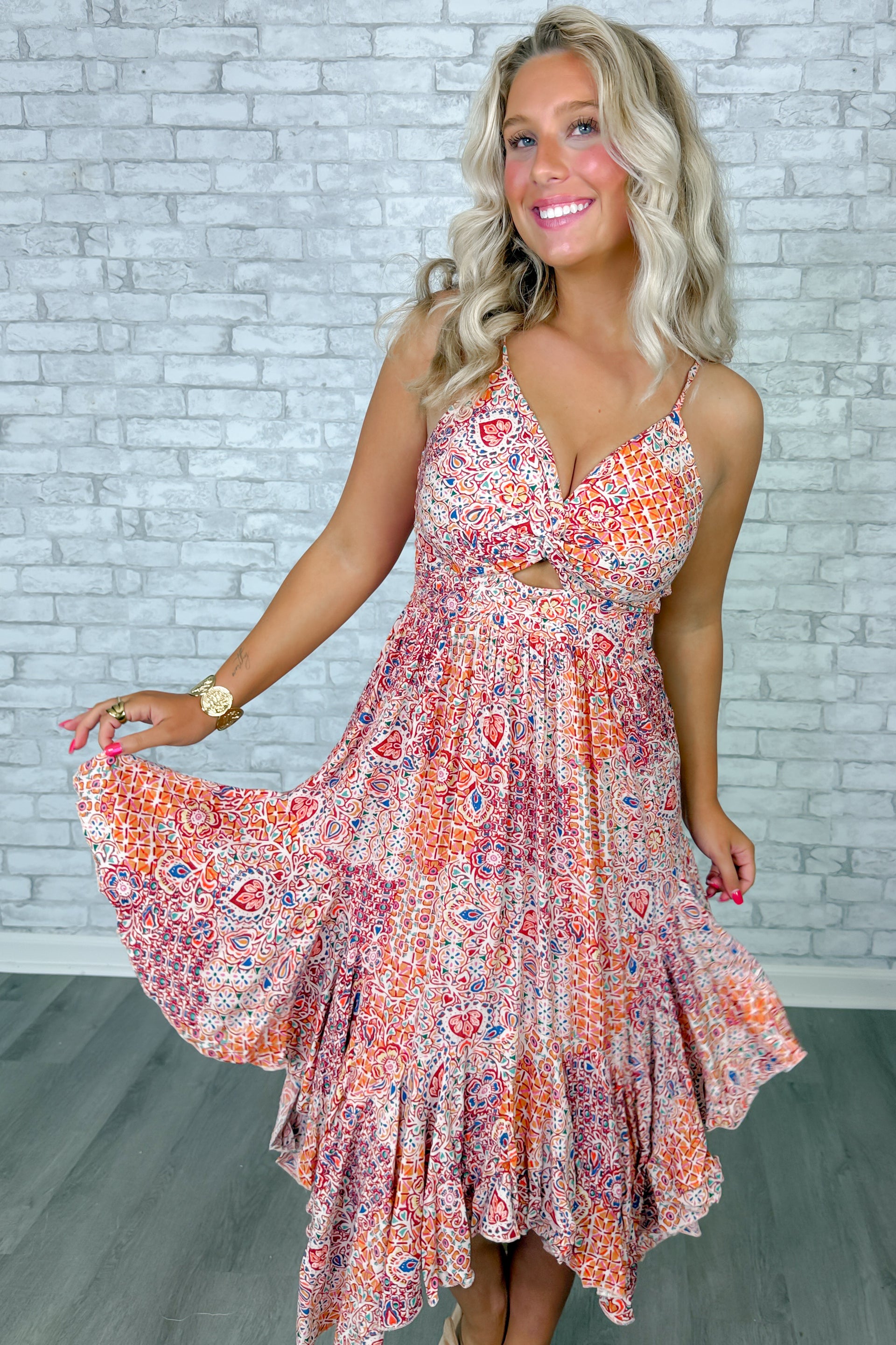 Sunset Cocktail Midi Dress