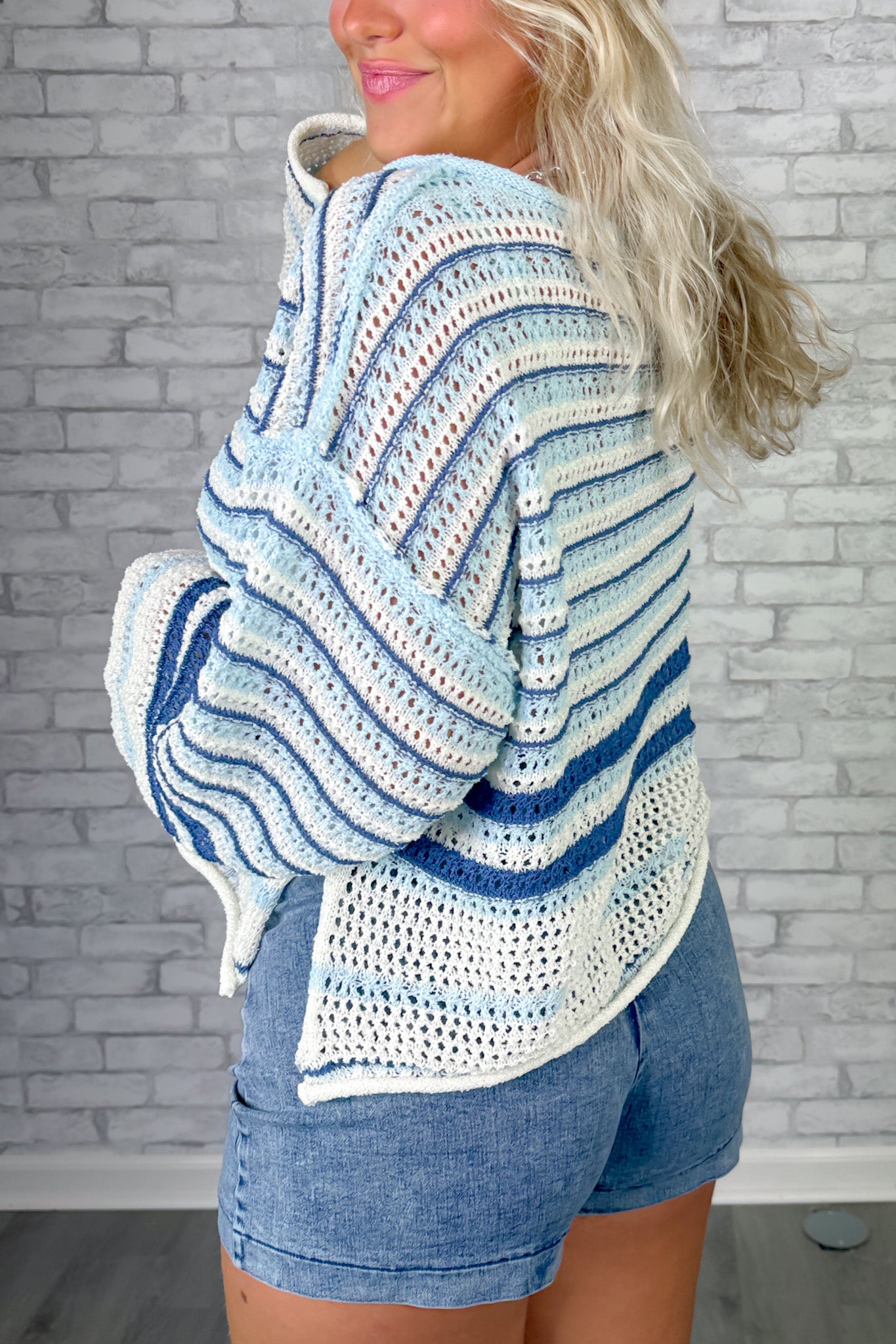 トップス Hand swing knit CCT periodeia Easy Like Sunday Stripe Sweater | Lightweight Knit Top – Poppy Jane