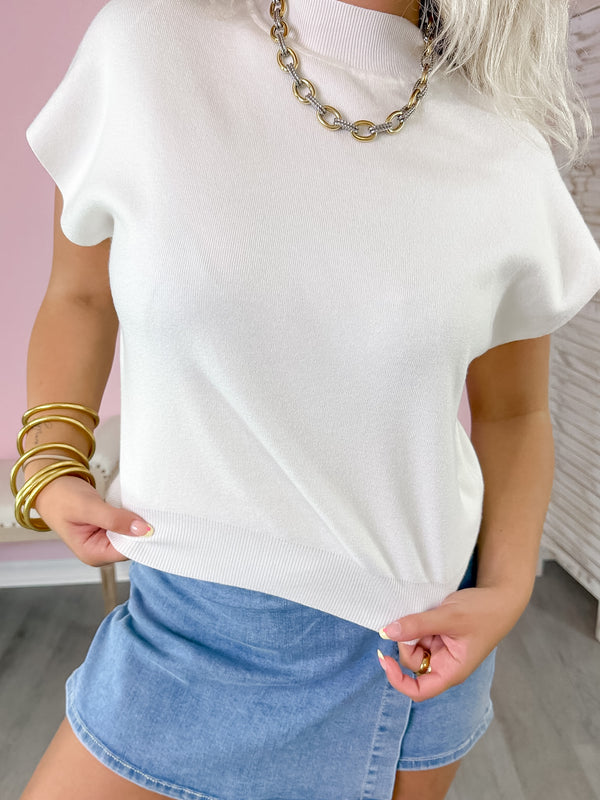 Quiet Luxury Knit Top- Off White
