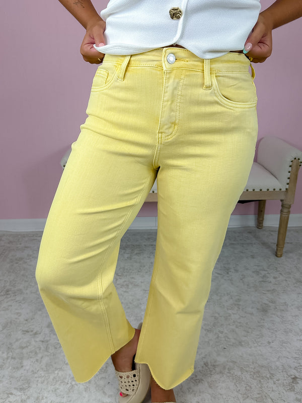 Baby Yellow Crop Jeans