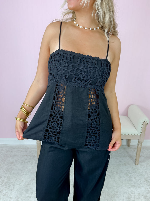 Fair Isle Tank- Black