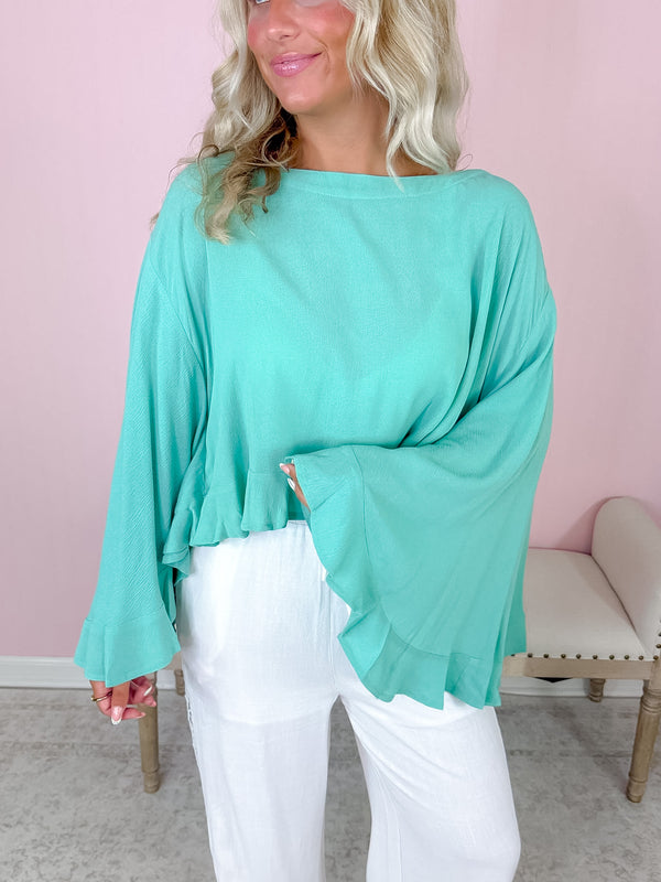 Lola Teal Poncho Top