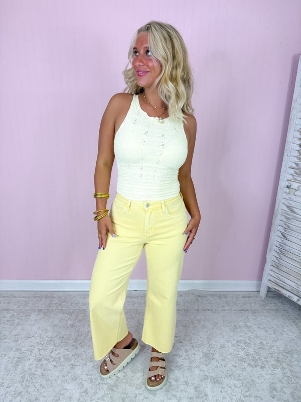 Baby Yellow Crop Jeans
