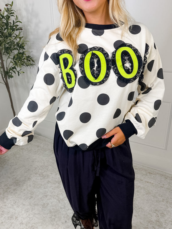 Boo'd Up Polka Dot Sweatshirt