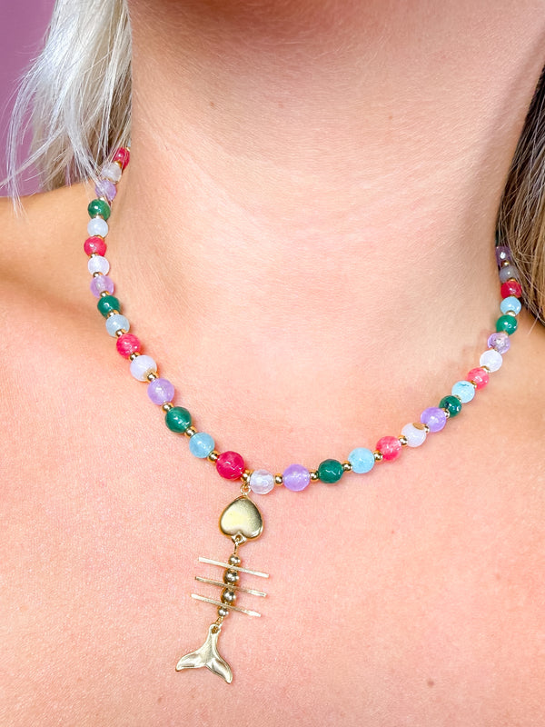 Caught One Beaded Necklace