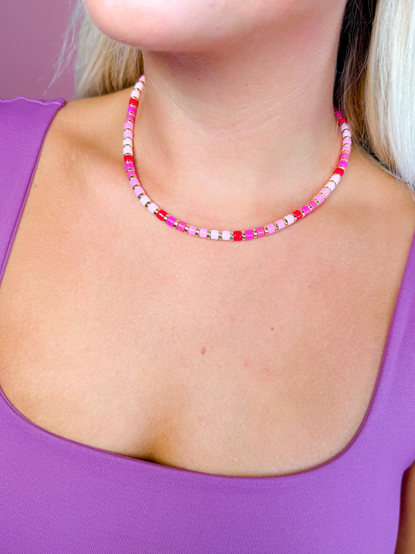 Pink Tiles Necklace