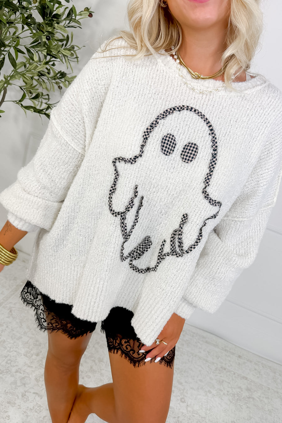 The Gingham Ghost Sweater