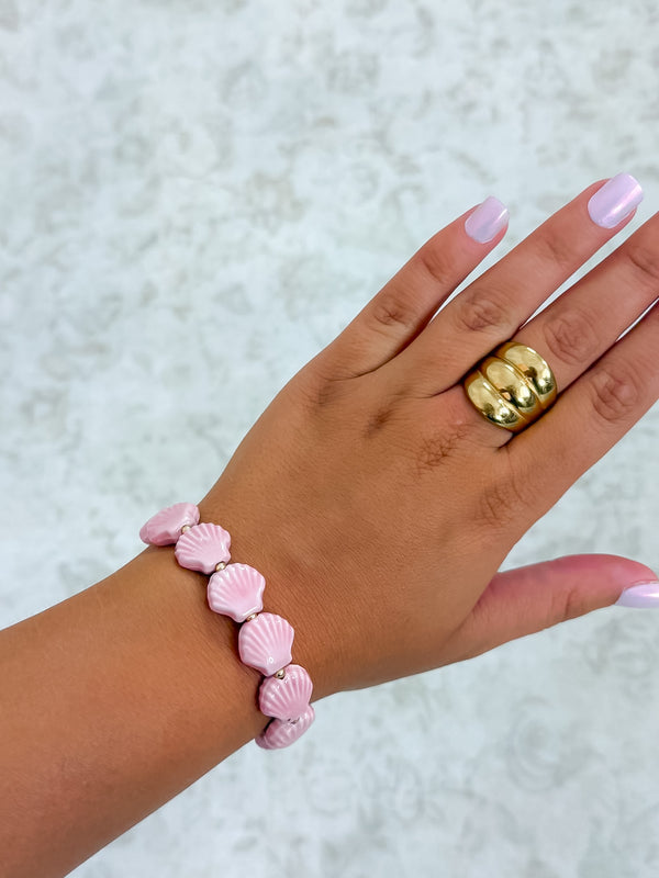 Mermaid Shell Bracelet- Pink