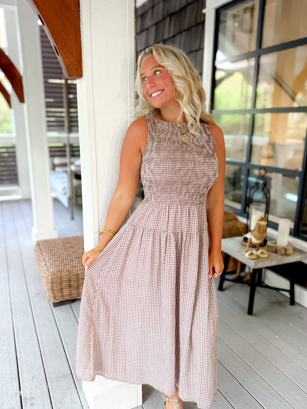 Cocoa Picnic Maxi Dress
