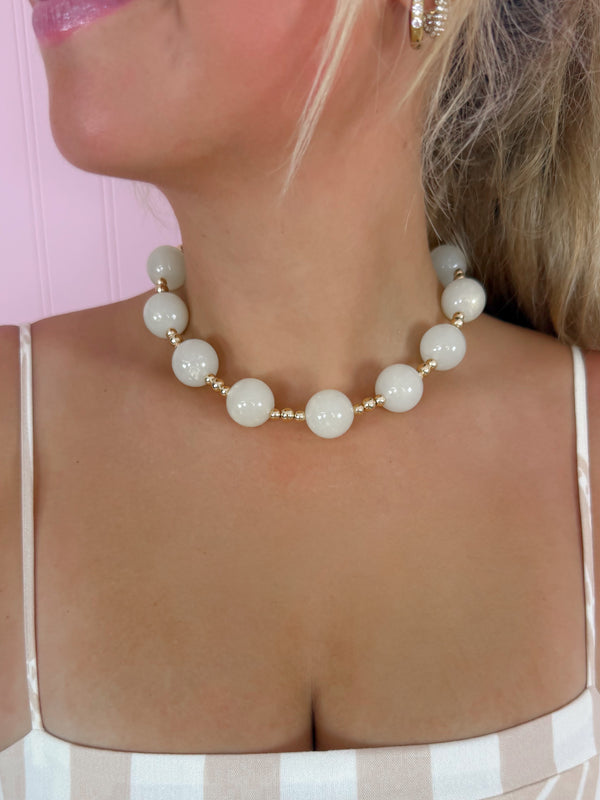 Juliette Beaded Magnetic Necklace- White