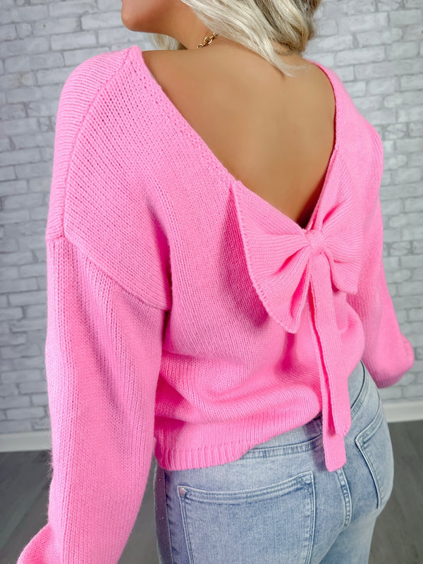 Ribbon Reveal Pink Sweater