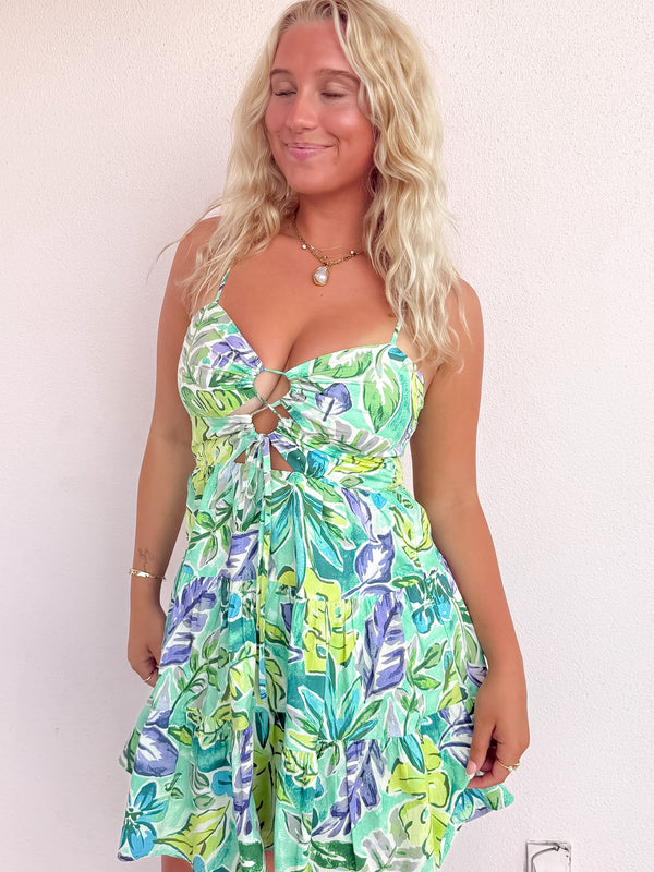 Botanical Oasis Cutout Dress