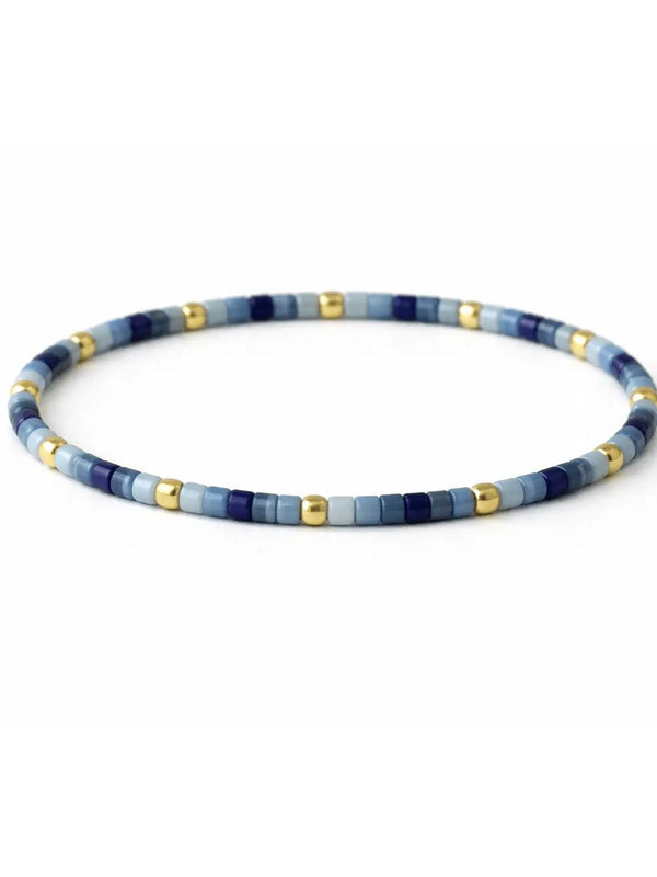 Endless Summer 14k Gold Filled & Blues Beaded Bracelet