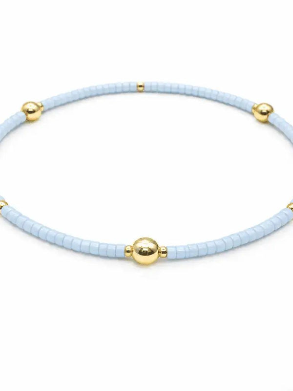 Game Day Light Blue & Gold Filled Bracelet