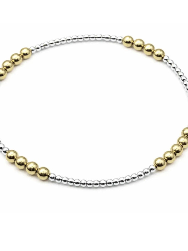 The Hamptons Mix 2x4 Sterling Silver & 14k Gold Filled Beaded Bracelet