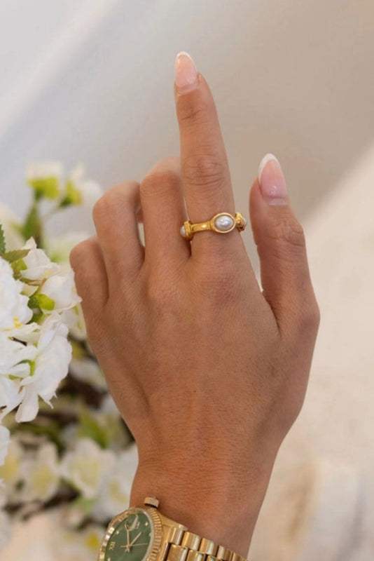 Harlee Gold Pearl Ring